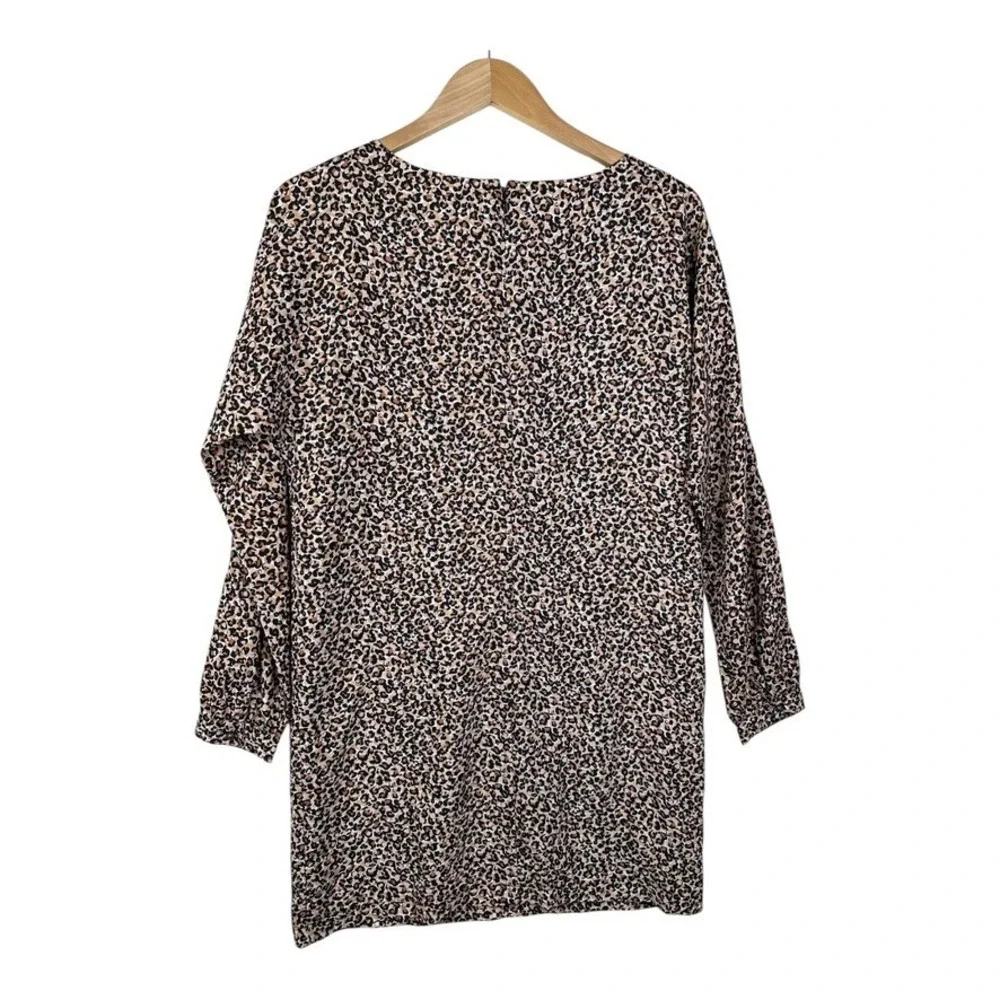 Ann Taylor Loft Peach‎ Multi Color Abstract Print Shift Dress Size S Cheetah
